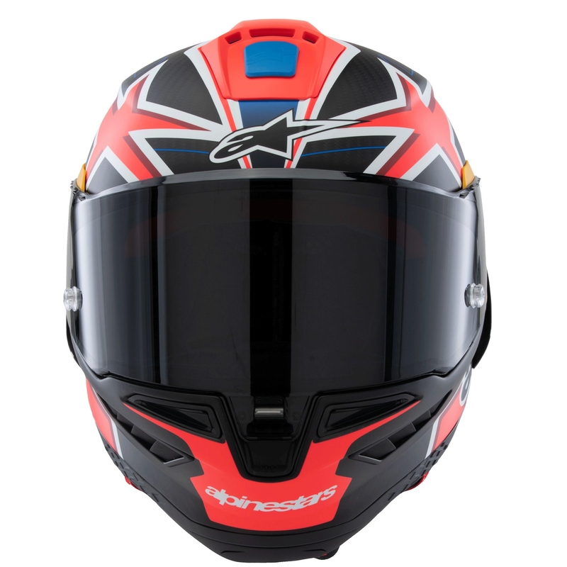 Casco integrale da moto Alpinestars Supertech R10 Limited Edition Jack Miller Carbonio opaco Rosso-Blu-Giallo-Bianco