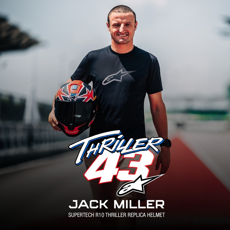 Casco integrale da moto Alpinestars Supertech R10 Limited Edition Jack Miller Carbonio opaco Rosso-Blu-Giallo-Bianco