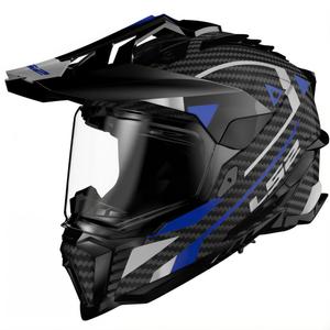 Casco moto enduro LS2 MX701 C Explorer Adventure blu