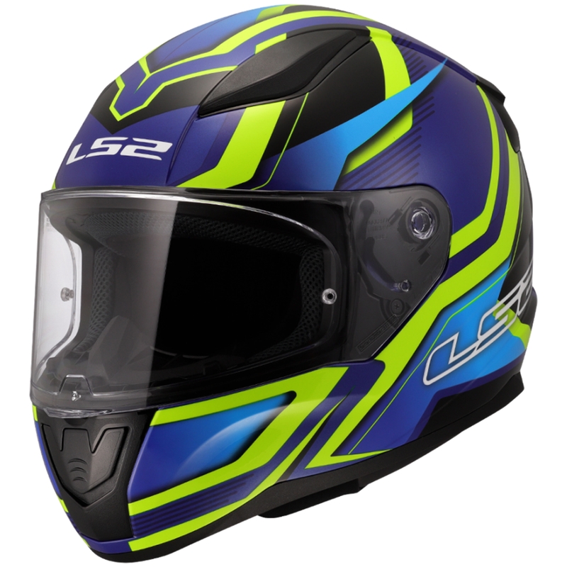 Casco integrale da moto LS2 FF353 Rapid II Flitz giallo fluo-blu