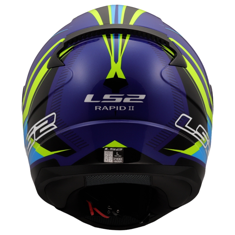 Casco integrale da moto LS2 FF353 Rapid II Flitz giallo fluo-blu