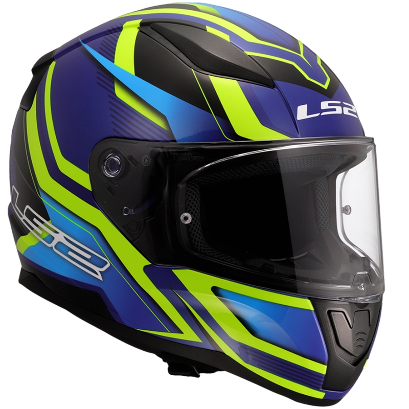 Casco integrale da moto LS2 FF353 Rapid II Flitz giallo fluo-blu