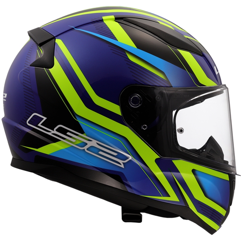 Casco integrale da moto LS2 FF353 Rapid II Flitz giallo fluo-blu