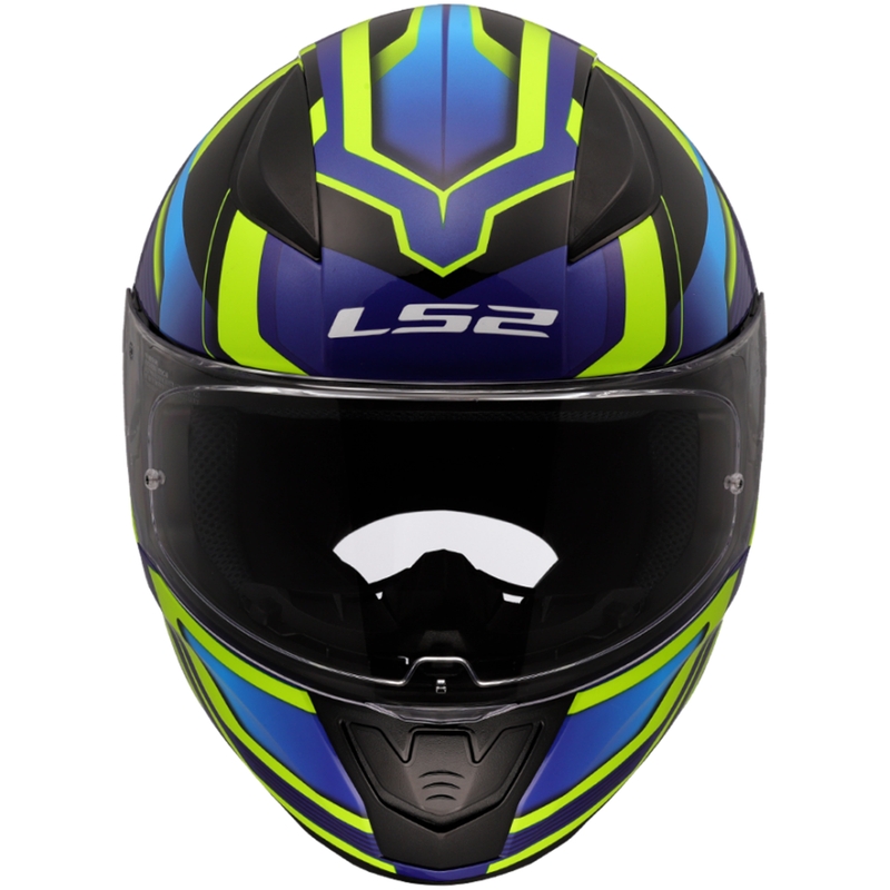 Casco integrale da moto LS2 FF353 Rapid II Flitz giallo fluo-blu