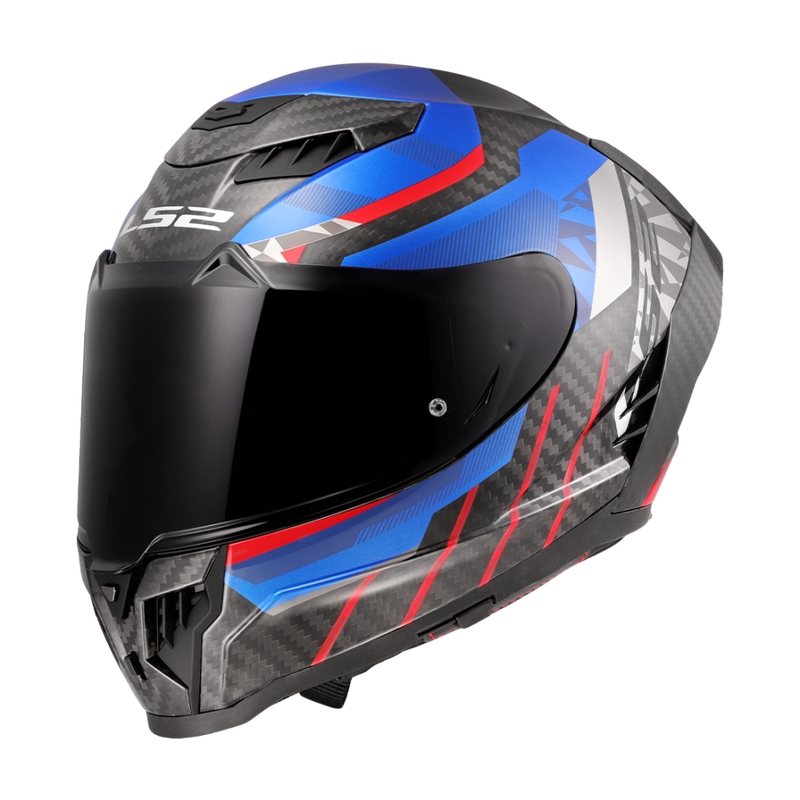 Casco integrale da moto LS2 FF807 Dragon Trax blu-rosso
