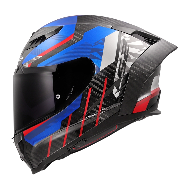 Casco integrale da moto LS2 FF807 Dragon Trax blu-rosso