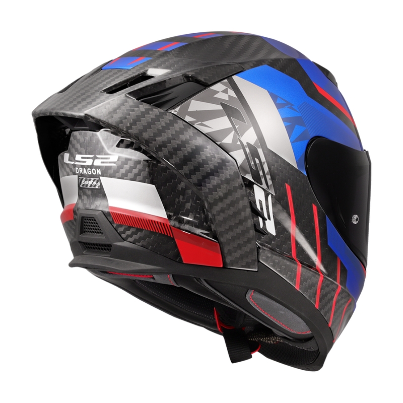 Casco integrale da moto LS2 FF807 Dragon Trax blu-rosso
