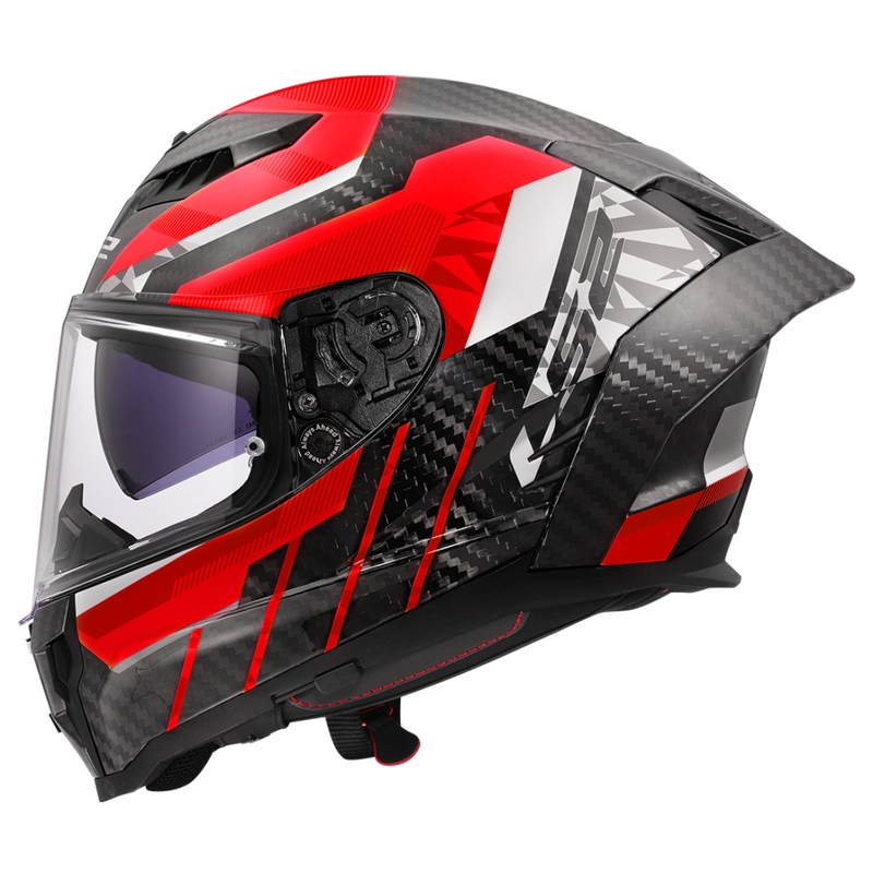 Casco integrale da moto LS2 FF807 Dragon Trax rosso