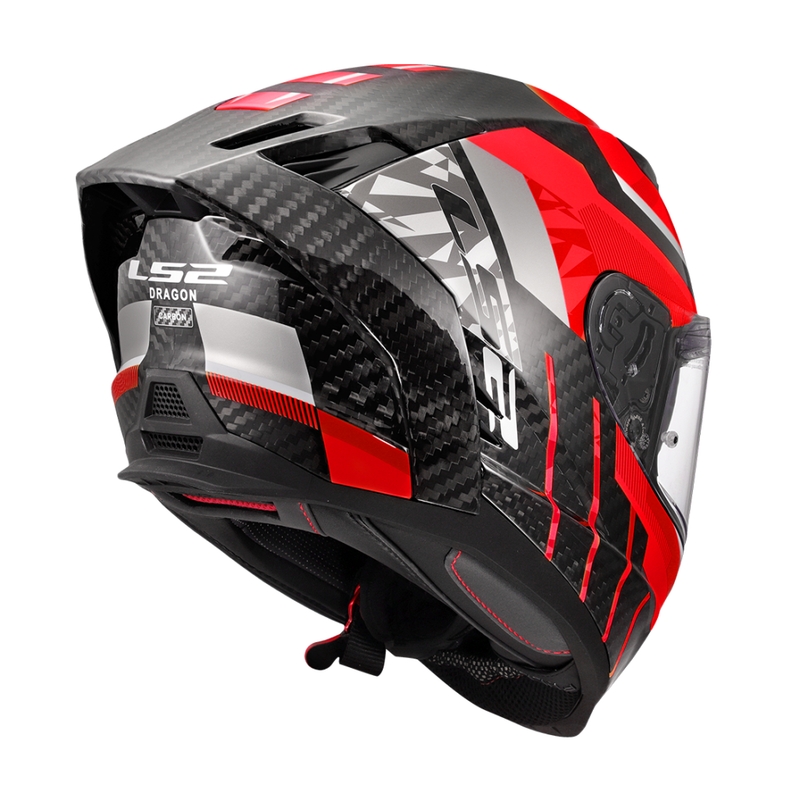 Casco integrale da moto LS2 FF807 Dragon Trax rosso