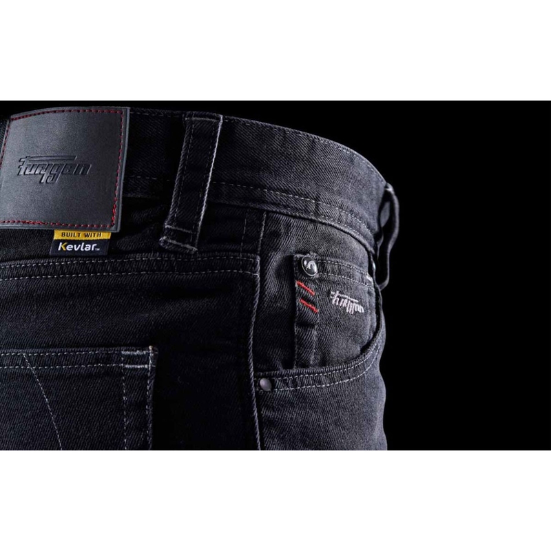 Jeans da moto Furygan D12 X Kevlar® a gamba dritta, neri