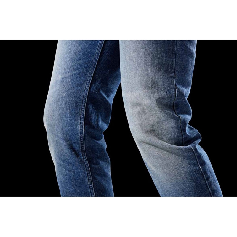 Jeans da motociclista Furygan D12 X Kevlar® a gamba dritta, lavaggio blu chiaro