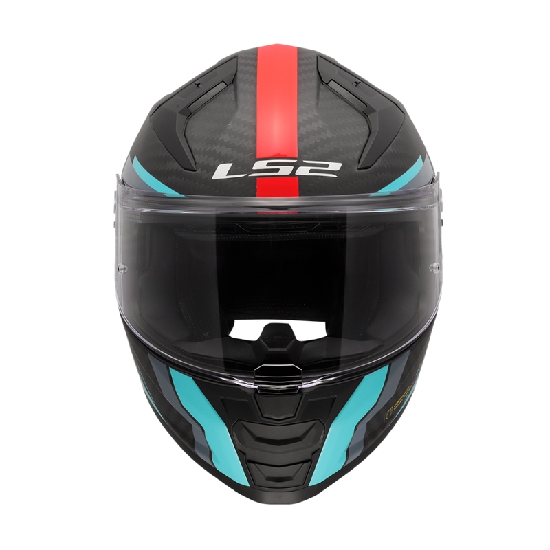 Casco integrale da moto LS2 FF811 Vector II C Grid rosso-turchese