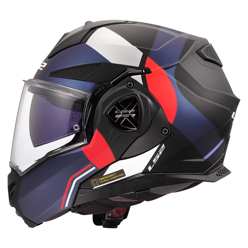 Casco moto flip-up LS2 FF901 Advant X Ultra blu-rosso