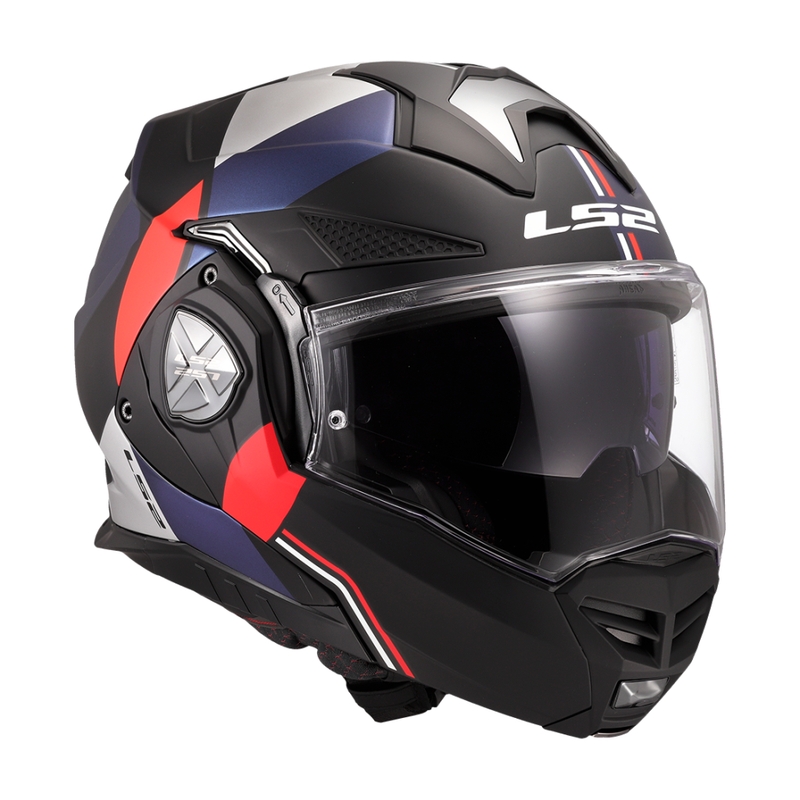 Casco moto flip-up LS2 FF901 Advant X Ultra blu-rosso