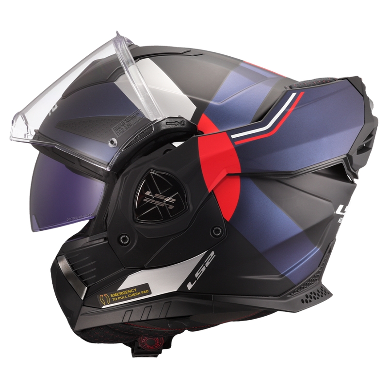 Casco moto flip-up LS2 FF901 Advant X Ultra blu-rosso
