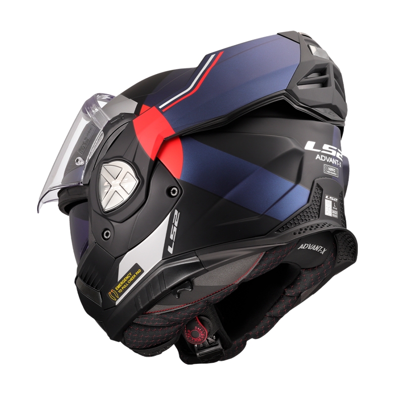 Casco moto flip-up LS2 FF901 Advant X Ultra blu-rosso