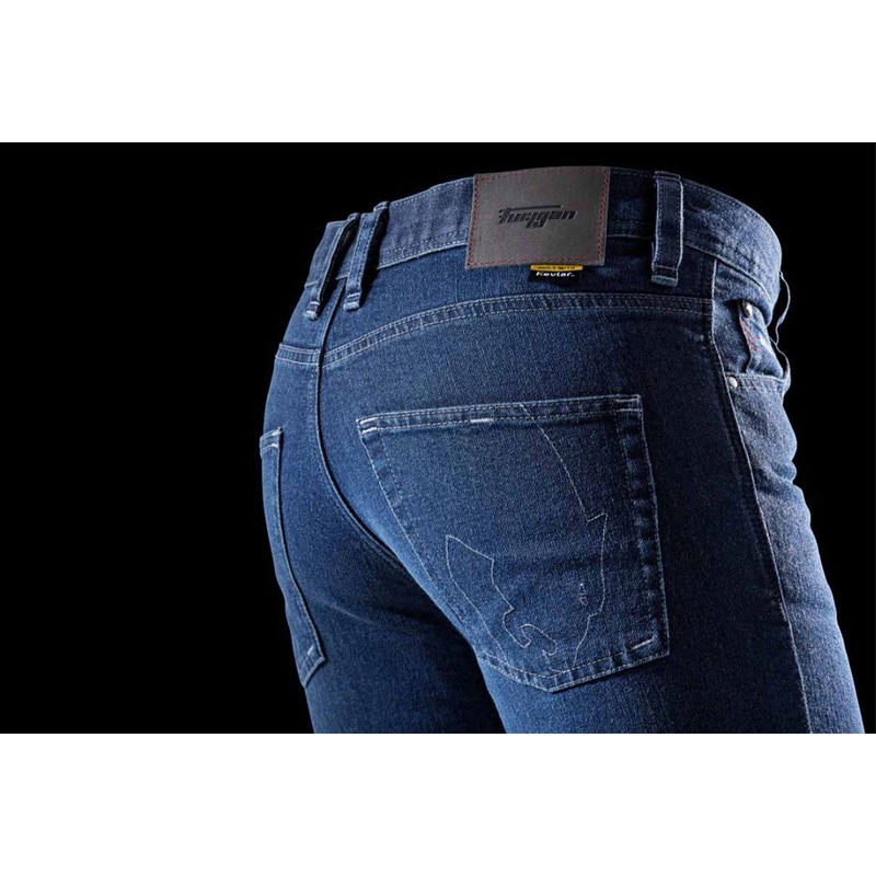 Jeans da moto Furygan K12 X Kevlar® a gamba dritta, blu