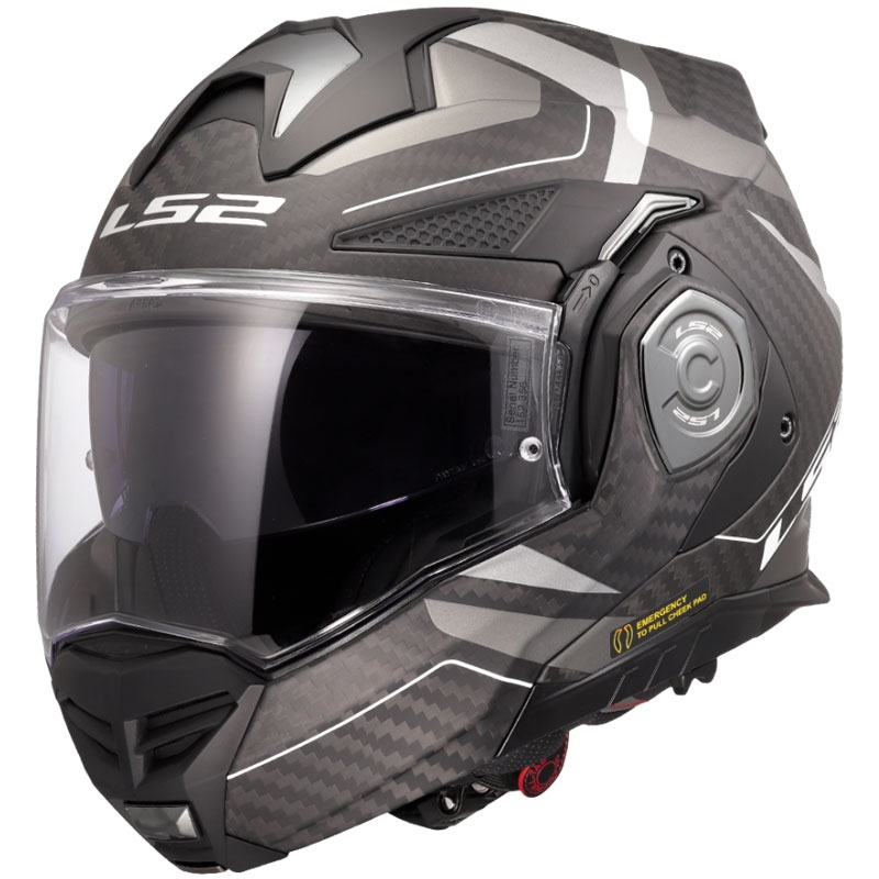 Casco moto flip-up LS2 FF901 Advant XC Horizon grigio argento