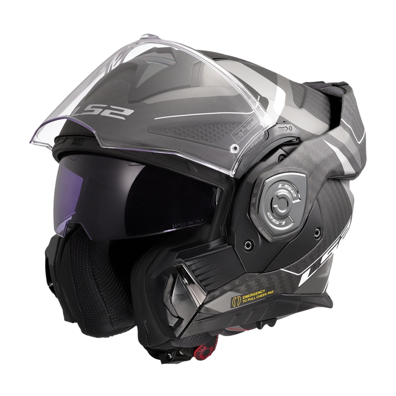 Casco moto flip-up LS2 FF901 Advant XC Horizon grigio argento