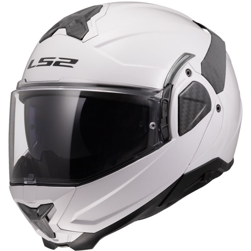 Casco da moto modulare LS2 FF910 Advant II, colore bianco tinta unita.