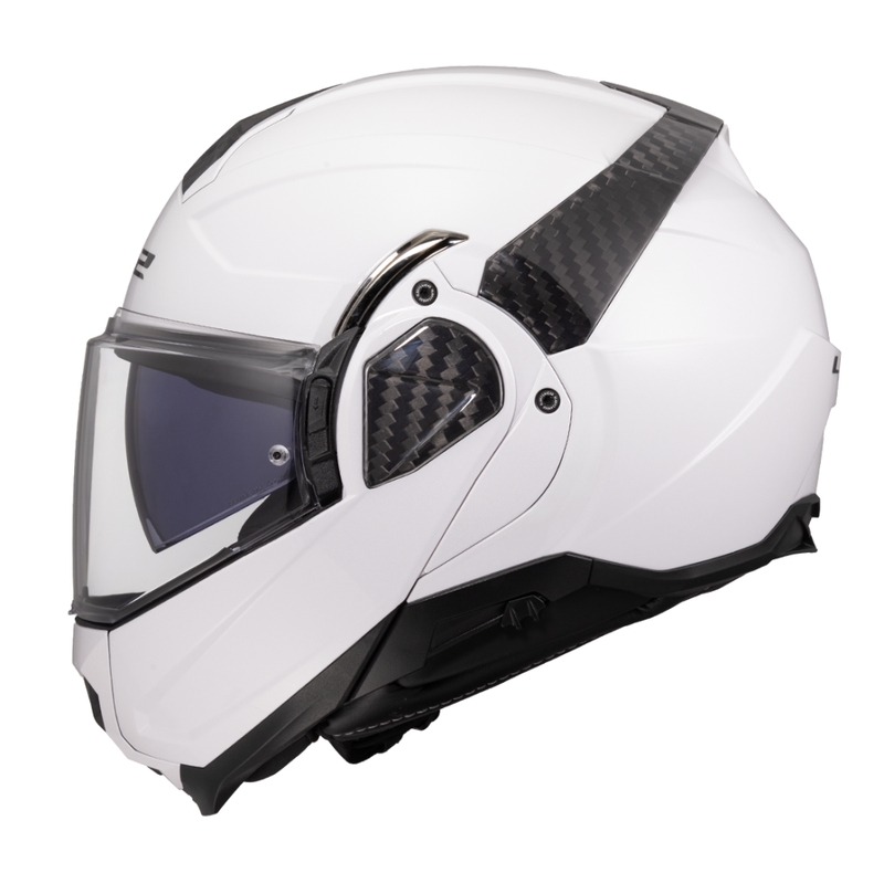 Casco da moto modulare LS2 FF910 Advant II, colore bianco tinta unita.
