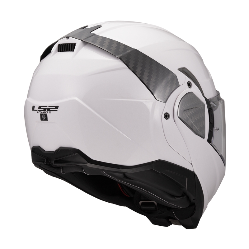 Casco da moto modulare LS2 FF910 Advant II, colore bianco tinta unita.