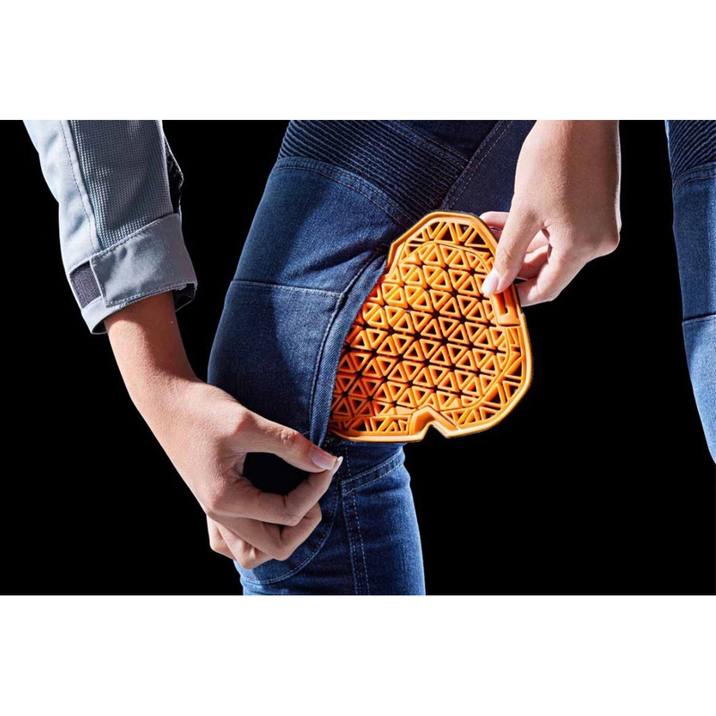 Jeans da motociclista da donna Furygan Purdey Evo Slim blu
