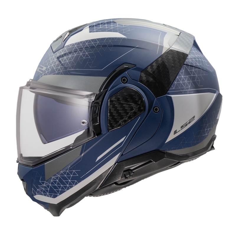 Casco moto flip-up LS2 FF910 Advant II Astral blu-grigio opaco