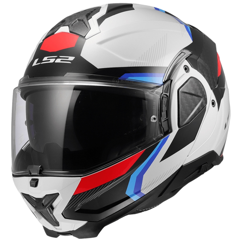 Casco moto flip-up LS2 FF910 Advant II Triple bianco-blu-rosso