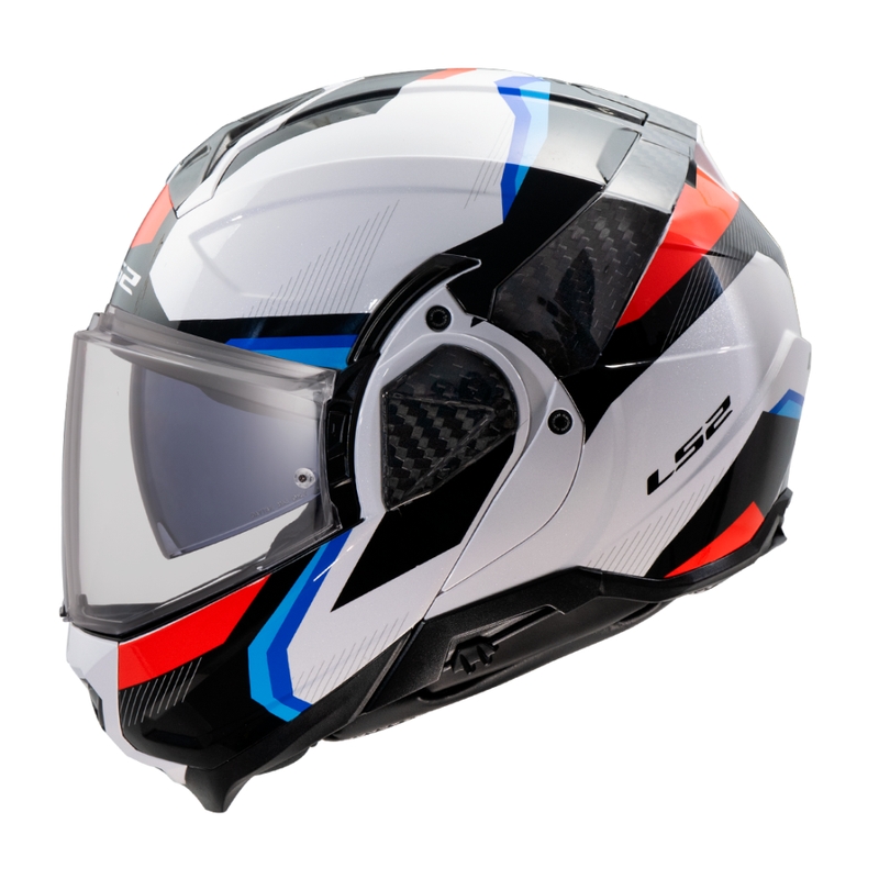 Casco moto flip-up LS2 FF910 Advant II Triple bianco-blu-rosso