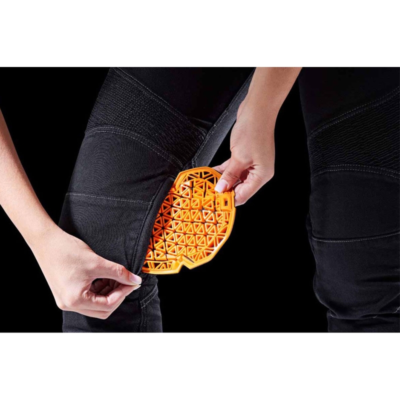 Jeans da motociclista da donna Furygan Purdey Evo Slim neri