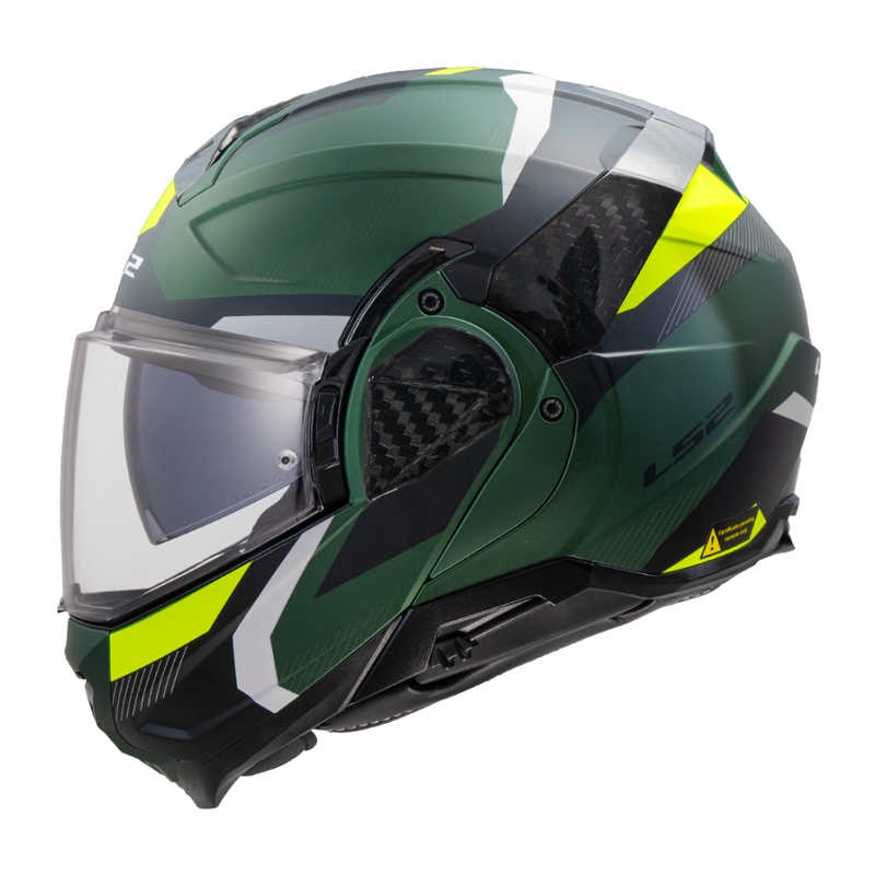 Casco moto flip-up LS2 FF910 Advant II Triple verde oliva