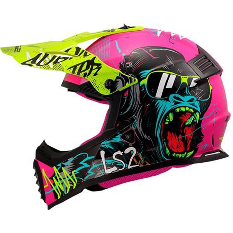Casco da motocross per bambini LS2 MX437 Fast EVO Mini Gorilla viola