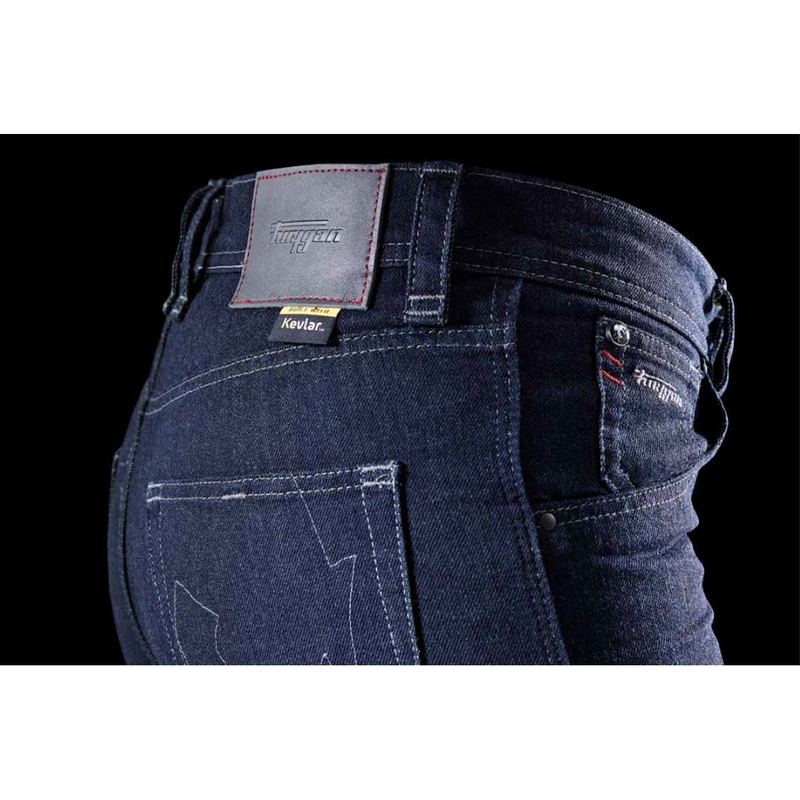 Jeans da motociclista da donna Furygan Nikita X Kevlar® Mom Fit, blu scuro