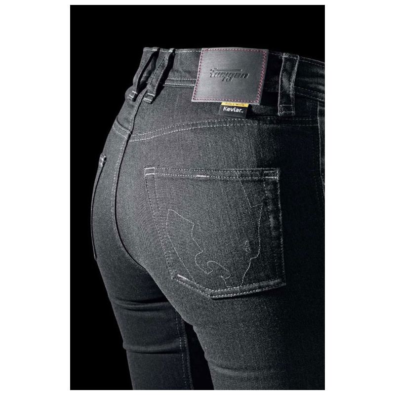 Jeans da motociclista da donna Furygan Nikita X Kevlar® Mom Fit grigio scuro
