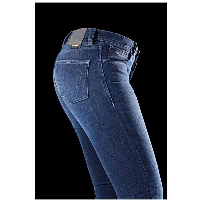 Jeans da motociclista da donna Furygan Kate X Kevlar® Straight, blu