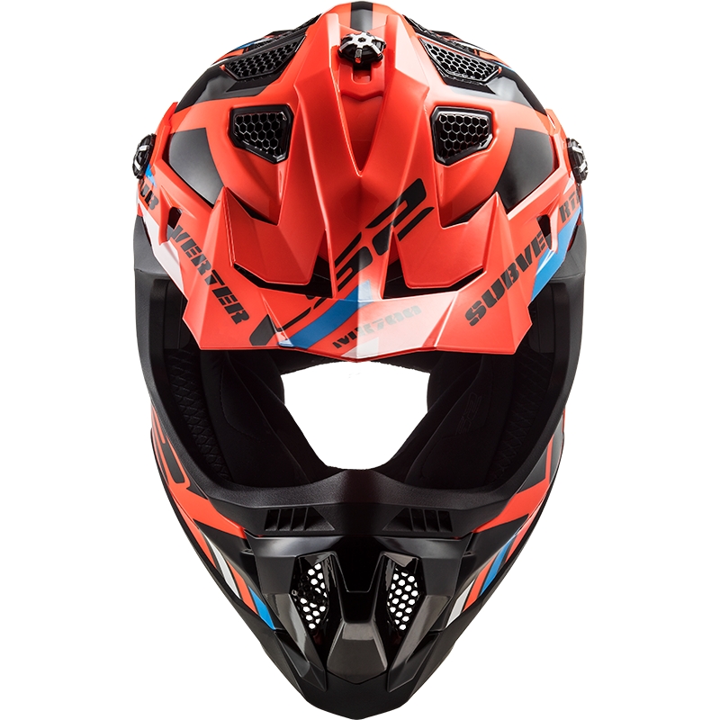 Casco da motocross LS2 MX700 Subverter Stomp arancione-nero