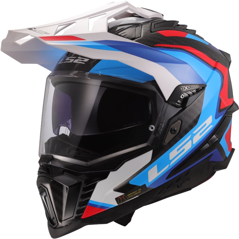 Casco da moto enduro LS2 MX701 Explorer C Frontier II bianco-blu