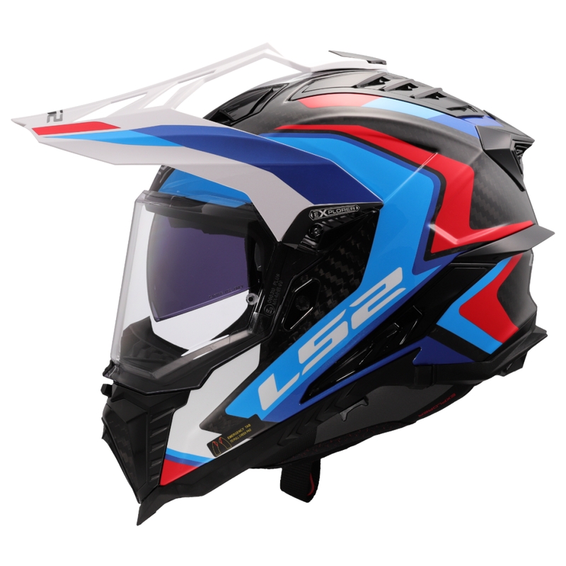 Casco da moto enduro LS2 MX701 Explorer C Frontier II bianco-blu