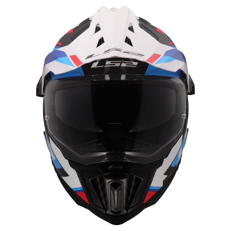 Casco da moto enduro LS2 MX701 Explorer C Frontier II bianco-blu