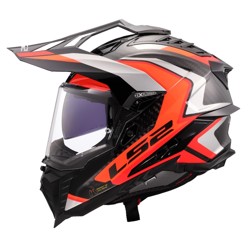 Casco moto enduro LS2 MX701 Explorer C Frontier II arancione