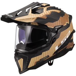 Casco moto enduro LS2 MX701 Explorer C Trick marrone-sabbia
