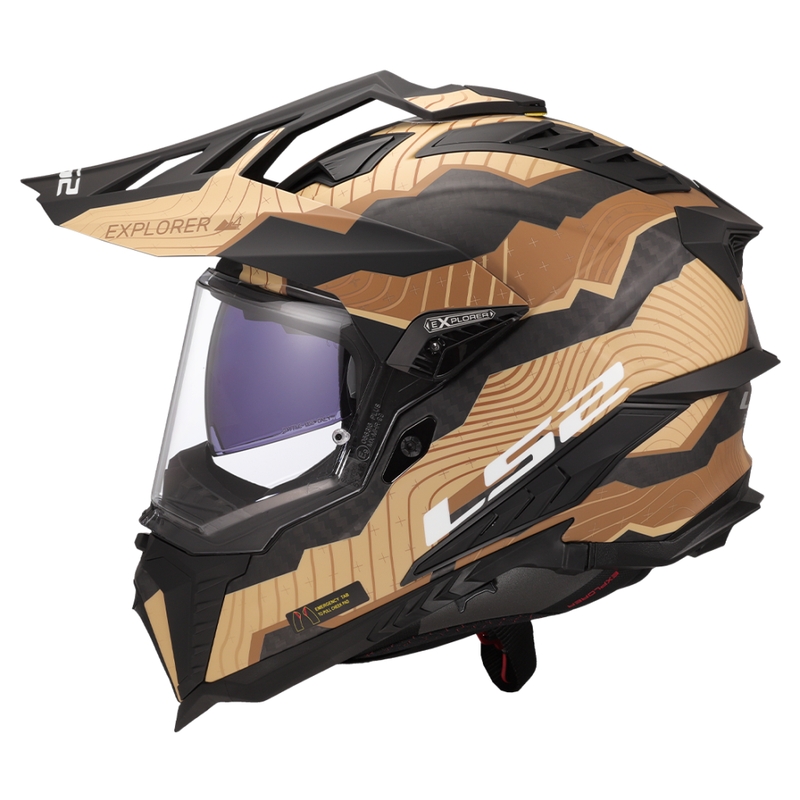 Casco moto enduro LS2 MX701 Explorer C Trick marrone-sabbia