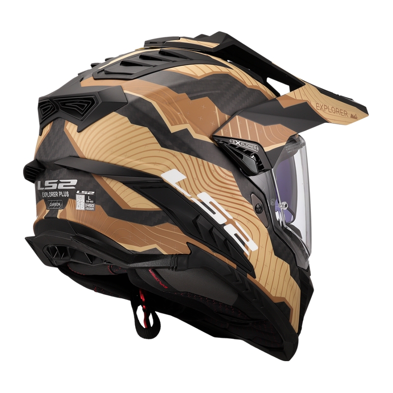 Casco moto enduro LS2 MX701 Explorer C Trick marrone-sabbia
