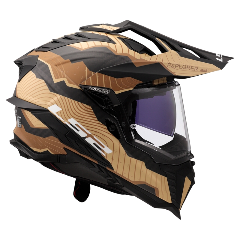 Casco moto enduro LS2 MX701 Explorer C Trick marrone-sabbia