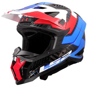 Casco da motocross LS2 MX703 X-Force Galuo bianco-rosso-blu
