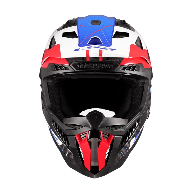 Casco da motocross LS2 MX703 X-Force Galuo bianco-rosso-blu