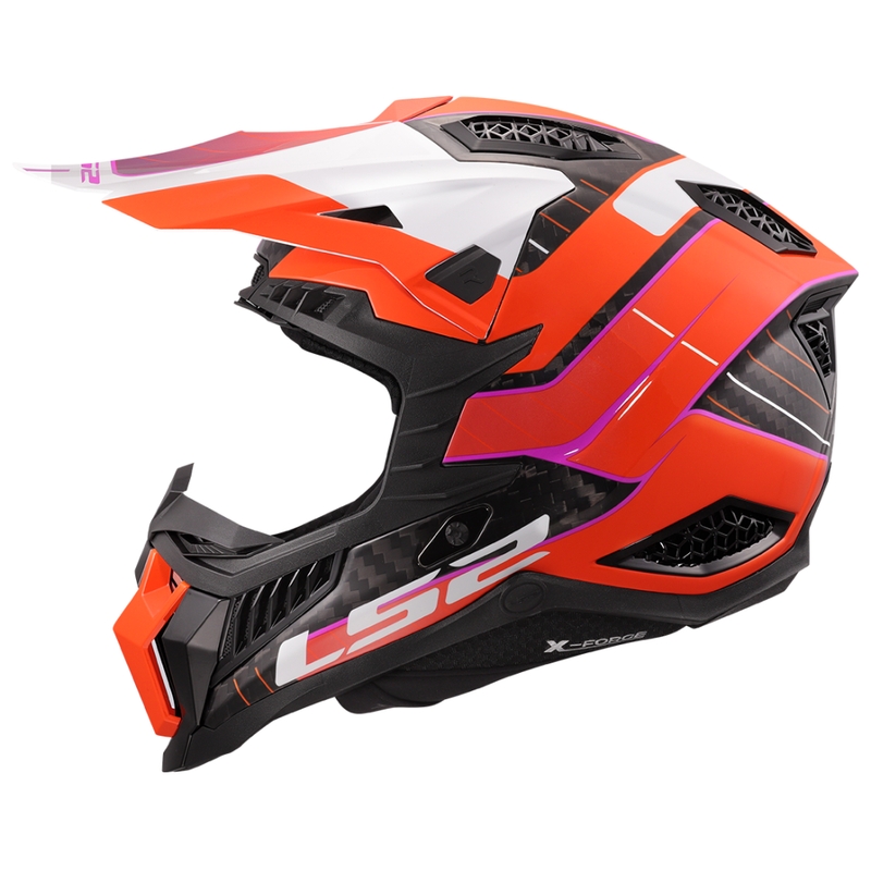 Casco da motocross LS2 MX703 X-Force Galuo arancione