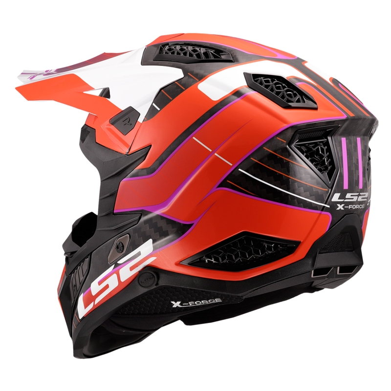 Casco da motocross LS2 MX703 X-Force Galuo arancione
