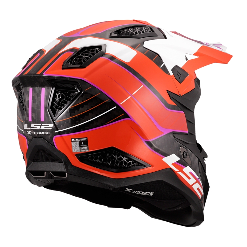 Casco da motocross LS2 MX703 X-Force Galuo arancione